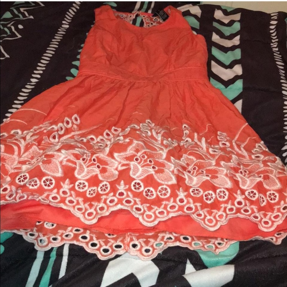 Orange Lace Spring Time Dress